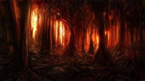 red, Forest, Fantasy, Tree, Light Wallpapers HD / Desktop and Mobile ...