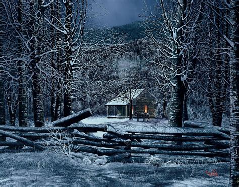 Log Cabin in Snow Wallpaper - WallpaperSafari