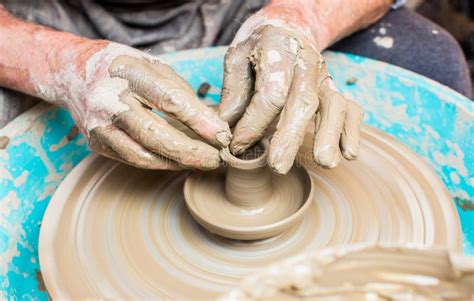 Pottery. The Manufacturing Process Of Clay Ware. Stock Image - Image of ...