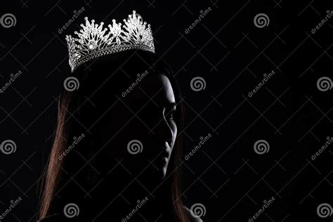 Miss Pageant Contest Silhouette with Diamond Crown Stock Photo - Image ...