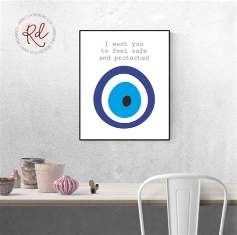 Evil Eye Poster Printable Blue Evil Eye Decor Nazar Print - Etsy