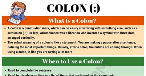 Colon (:) When to Use a Colon with Colon Punctuation Rules • 7ESL ...