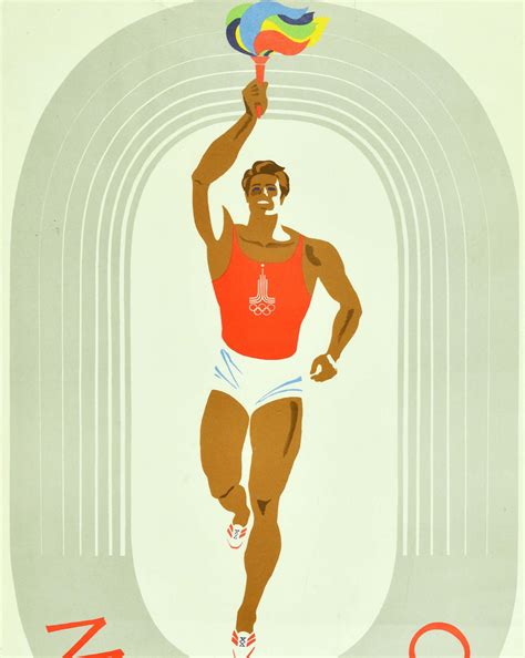 Original Vintage Sport Poster Olympic Games Moscow 80 Athletics Track ...