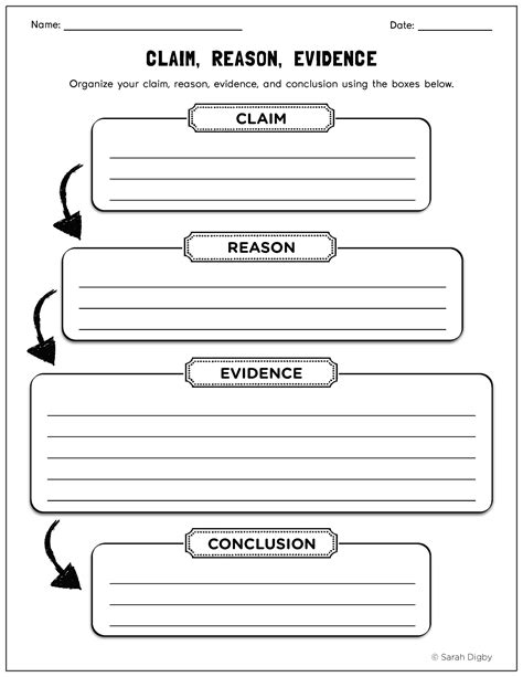 Claim Evidence And Reasoning Graphic Organizer | Printable Templates Free