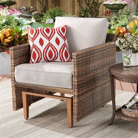 Better Homes & Gardens Davenport Patio Wicker Glider Chair with Beige ...