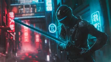 Snake Eyes Wallpaper 4K, Katana, Ninja, Neon