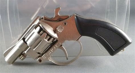 Toy Metal Cap Gun Police Firecracker pistol - Chromed 8 Shots