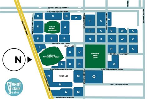 Lincoln Financial Field Parking Map | Lincoln financial field, Map ...