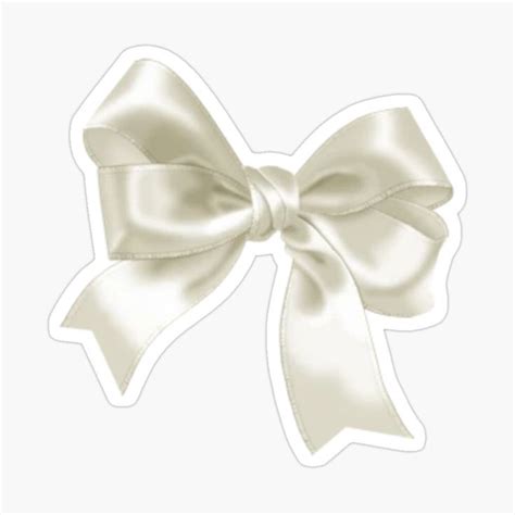 "White Coquette Ribbon Bow" Sticker for Sale by str4wberryfae | Preppy ...