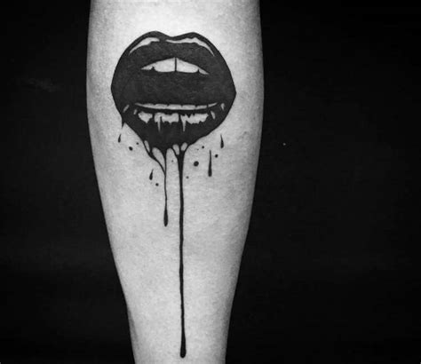 Black And White Lips Tattoo | Lipstutorial.org