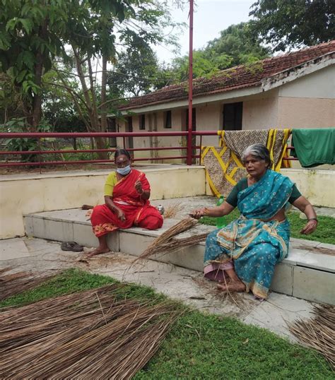 Coconut broom making : Akshara Livelihoods