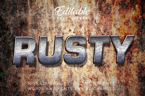 Premium Vector | RUSTY TEXTURE VECTOR TEXT EFFECT MOCKUP