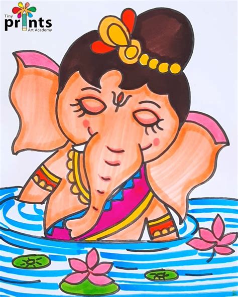 Ganesha Drawing Ganesh Art Paintings, Ganesha Painting, Colour Drawing ...