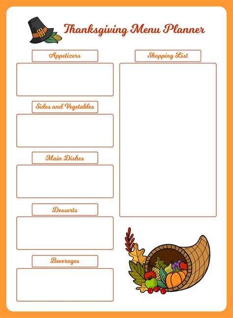 Thanksgiving Menu Planner Template