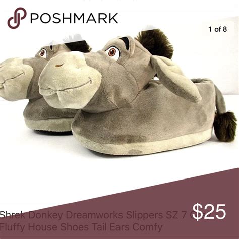 2102-3 DreamWorks Shrek Donkey Slippers Large Happy Feet Mens And ...