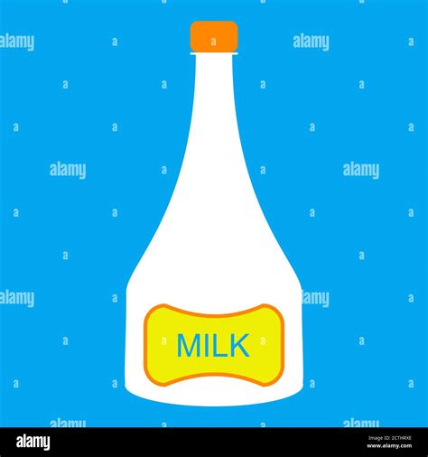 Plastic bottle of milk on a blue background Stock Vector Image & Art ...