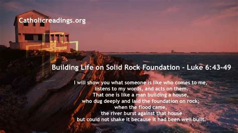 Building Life on Solid Rock Foundation - Luke 6:43-49 - Bible Verse of ...