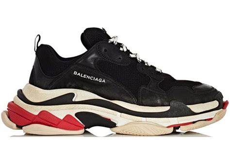 Balenciaga Triple S Black White Red | White balenciaga shoes ...