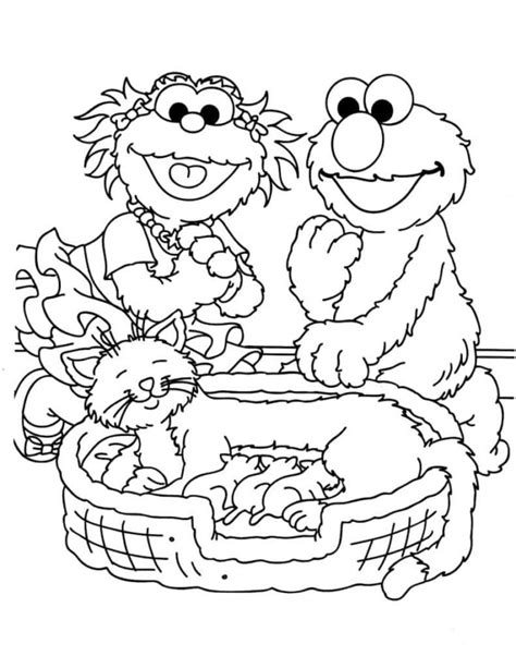 Elmo And Zoe Coloring Pages