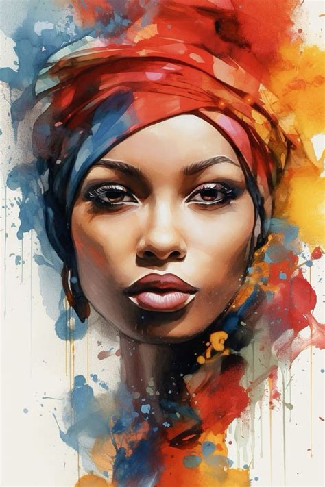 Abstract African Woman Wall Art African Lady Watercolor - Etsy in 2023 ...