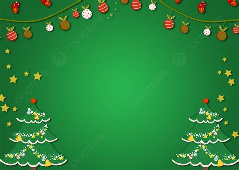 Christmas Tree Cartoon Stars Gradient Green Background, Lantern, Star ...