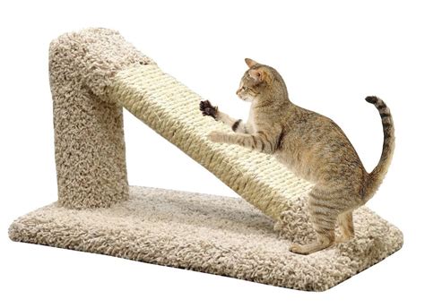 CozyCatFurniture USA Made Incline Cat Scratching Post, Solid Wood Pole ...