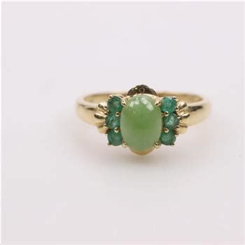 14kt Gold Emerald And Jade Ring | Property Room