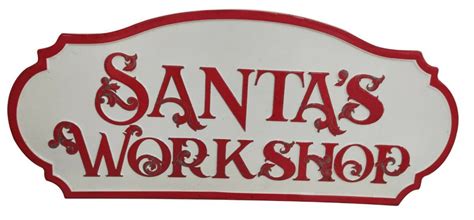 Aged Santa’s Workshop Wall Sign Xmas Grotto Outdoor Christmas ...