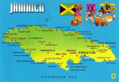 Large map of Jamaica with cities | Jamaica | North America | Mapsland ...