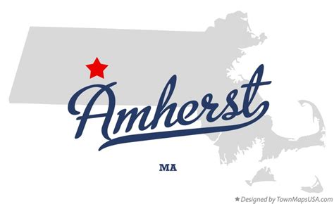 Map of Amherst, MA, Massachusetts