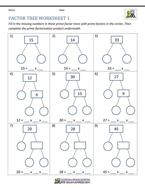 Prime Factorization Worksheet Pdf - Wordworksheet.com