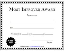 Free Printable Most Improved Awards Certificates Templates - Bank2home.com