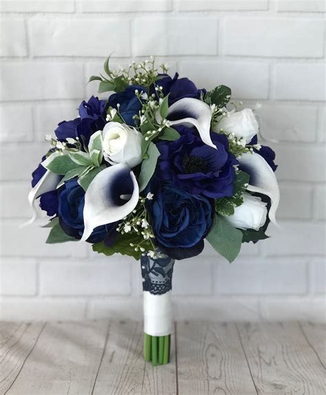 Navy Bridal Bouquetwedding Bouquetbridal Bouquetnavy - Etsy | Silk ...