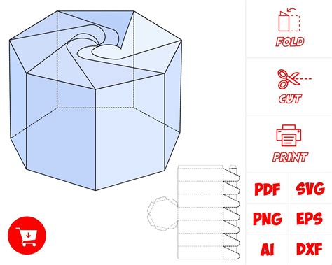 Hexagonal box Template Origami Templates, Box Templates, Fabric Dolls ...