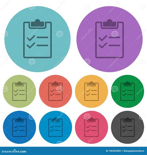 Color checklist flat icons stock illustration. Illustration of green ...