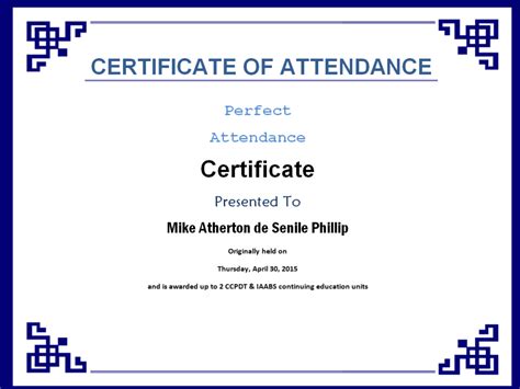 15+ Customizable Attendance Certificate Templates - Word Excel Samples