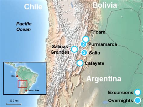 StepMap - Salta, Cafayate & Purmamarca Tour NEX - Landkarte für Argentina