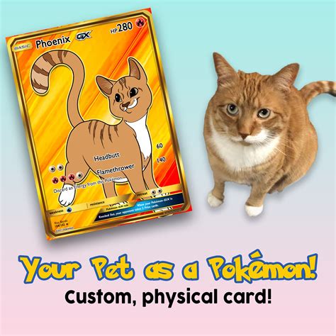 Your Pet as a Pokémon Custom PHYSICAL Pokémon cards | Etsy