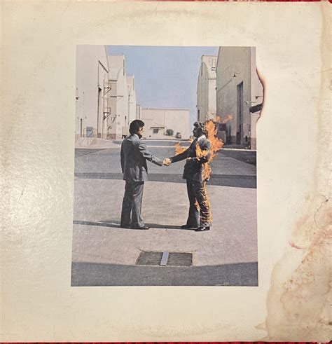 Vintage 1975 Pink Floyd Wish You Were Here Vinyl Album (cover damaged)