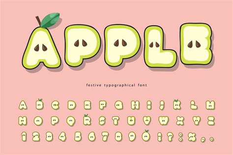 Cute Summer Apple Font 962960 Vector Art at Vecteezy