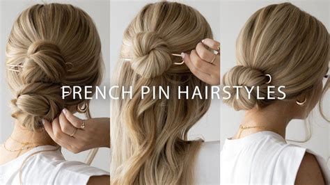 4 EASY Ways to use a French Pin 🌸 | Hair tutorial, French hair, Hair styles