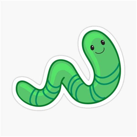 "Cute cartoon green worm" Sticker for Sale by Sandytov | Redbubble