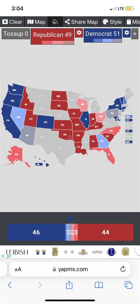 My updated Senate Map Prediction. What do yall think? : r/YAPms