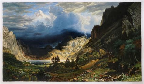 A Storm in the Rocky Mountains - Albert Bierstadt Paintings