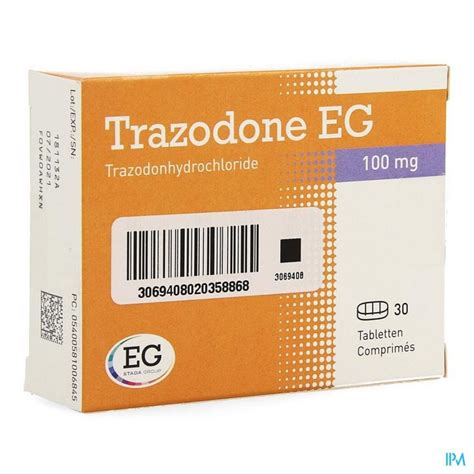 Trazodone EG Tabl 30 X 100 Mg | Apotheek Vanderhaegen