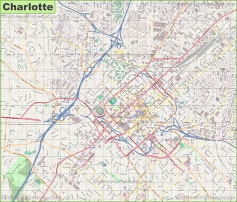 Large detailed map of Charlotte