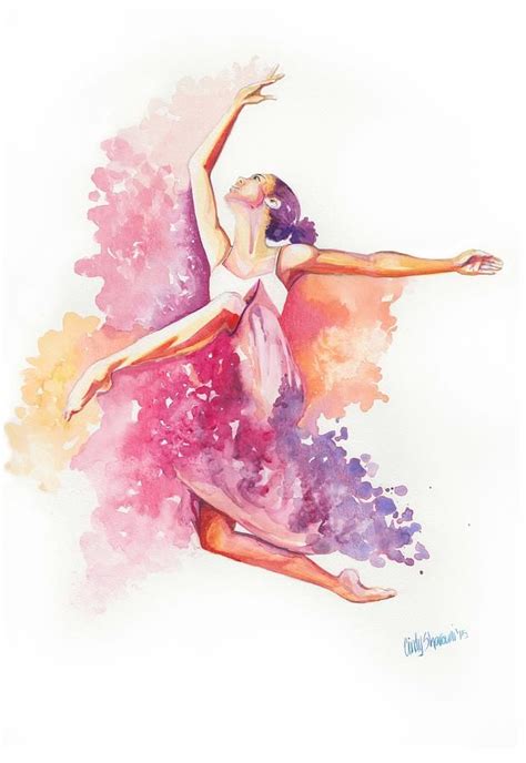 Watercolor Dancer, Ballet Painting, Watercolor Illustration, Watercolor ...