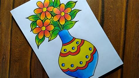 Flower Vase Drawing Designs | Best Flower Site