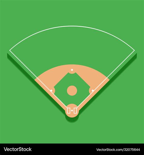 Baseball field from top view flat design Vector Image