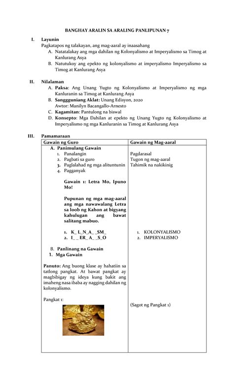 Lesson Plan Ap Grade 7 Banghay Aralin Araling Panlipunan 7 – Modafinil24